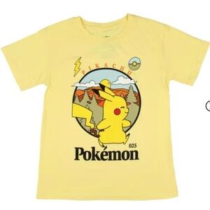 Pokemon Kids Pikachu Outdoor Vintage Post Card Graphic T-Shirt | L (10/12)